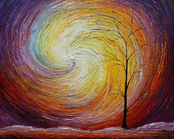 Landscape Painting, Custom Large Heavy Texture Painting, Modern Artwork, Canvas Painting, Modern Art, Oil Painting, Tree Painting 205-LargePaintingArt.com