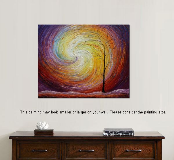 Landscape Painting, Custom Large Heavy Texture Painting, Modern Artwork, Canvas Painting, Modern Art, Oil Painting, Tree Painting 205-LargePaintingArt.com