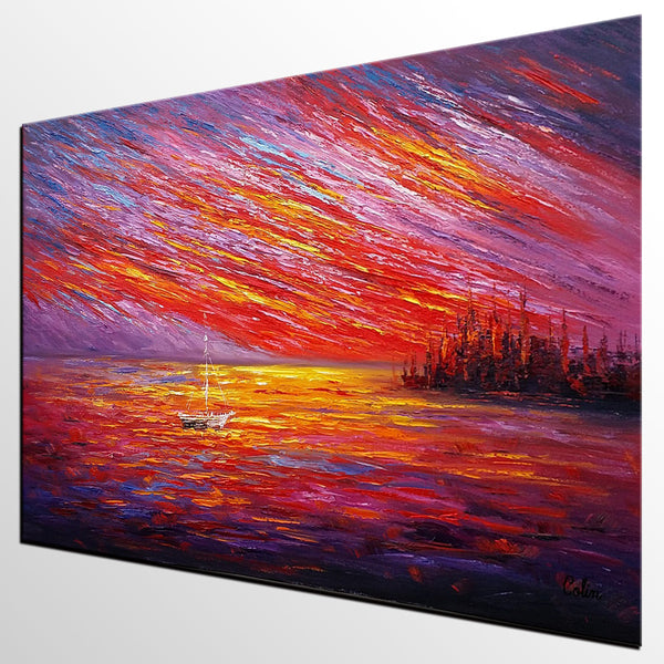 Oil Painting, Original Wall Art, Landscape Painting, Custom Large Art, Canvas Art, Wall Art, Original Artwork, Canvas Painting, Modern Art, Abstract Art-LargePaintingArt.com