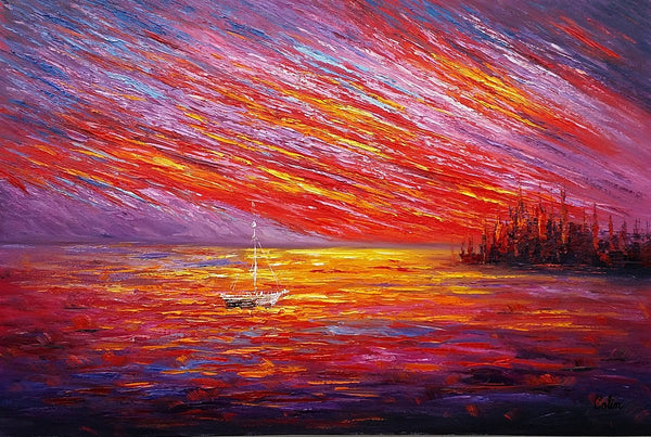 Oil Painting, Original Wall Art, Landscape Painting, Custom Large Art, Canvas Art, Wall Art, Original Artwork, Canvas Painting, Modern Art, Abstract Art-LargePaintingArt.com