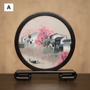 Traditional Chinese Suzhou Embroidery Ornament, Premium Souvenir, Exclusive Business Present Panda Embroidered Decor, Unique Birthday Gift-LargePaintingArt.com
