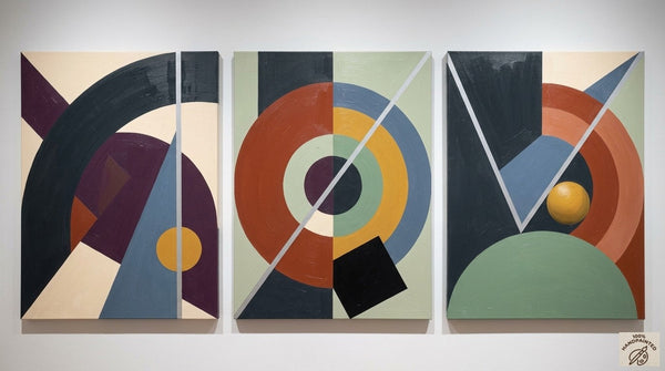 Large Group Paintings for Living Room, Multi Panel Canvas Artwork, Geometric Modern Paintings, Original Abstract Art-LargePaintingArt.com