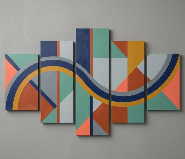 Modern Wall Art Paintings, Colorful Abstract Paintings, Hand Painted Acrylic Art, Geometric Canvas Art