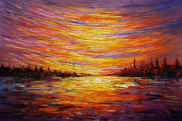 Landscape Painting, Large Wall Art, Canvas Art, Abstract Art, Original Artwork, Custom Canvas Painting, Modern Art, Oil Painting 220-LargePaintingArt.com