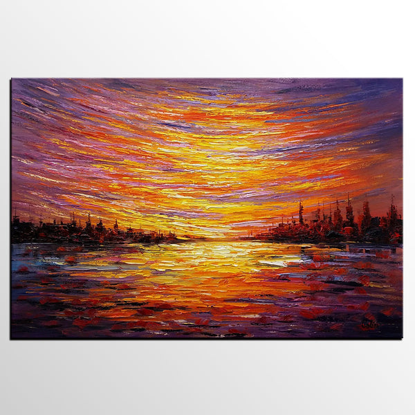 Landscape Painting, Large Wall Art, Canvas Art, Abstract Art, Original Artwork, Custom Canvas Painting, Modern Art, Oil Painting 220-LargePaintingArt.com