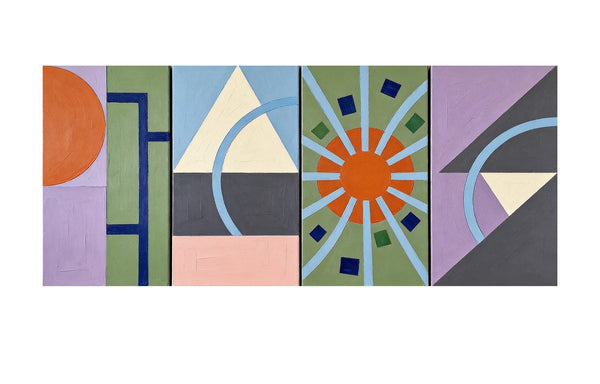 Original Canvas Wall Art for Living Room, Colorful Abstact Art, Geometric Modern Paintings-LargePaintingArt.com