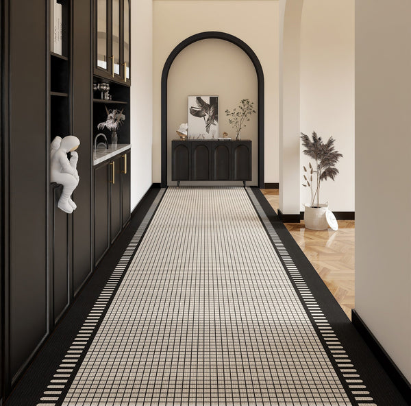 20 Feet Long Narrow Hallway Runners, 25 Feet Modern Long Hallway Runners, Abstract Entryway Runner Rugs, Entrance Hallway Runner Carpet-LargePaintingArt.com