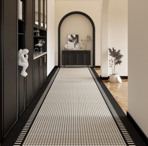 20 Feet Long Narrow Hallway Runners, 25 Feet Modern Long Hallway Runners, Abstract Entryway Runner Rugs, Entrance Hallway Runner Carpet-LargePaintingArt.com