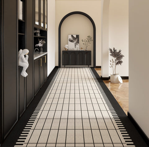 Non Slip Entryway Runner Rug Ideas, Extra Long Hallway Runners, 25 Feet Long Narrow Runner Rugs, Contepmorary Modern Long Hallway Runners-LargePaintingArt.com