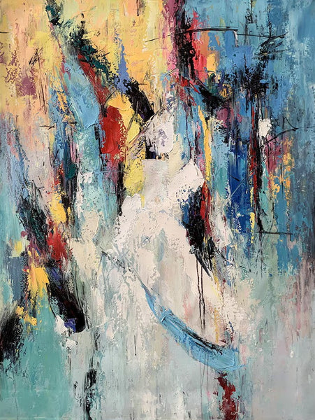 Palette Knife Paintings, Acrylic Paintings on Canvas, Large Paintings Behind Sofa, Abstract Painting for Living Room, Bedroom Modern Wall Art Paintings-LargePaintingArt.com