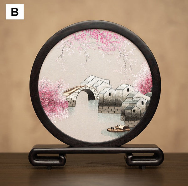 Traditional Chinese Suzhou Embroidery Ornament, Premium Souvenir, Exclusive Business Present Panda Embroidered Decor, Unique Birthday Gift-LargePaintingArt.com