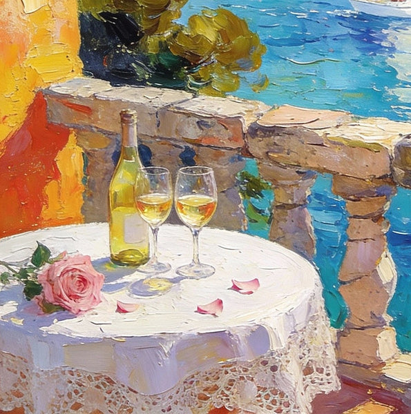 The Beauty of the Mediterranean Coast, Original Small Paintings on Canvas, Seashore Beach, Small Landscape Paintings, Palette Knife Impasto Paintings, Small Paintings on Canvas, Hand Painted Canvas Art-LargePaintingArt.com