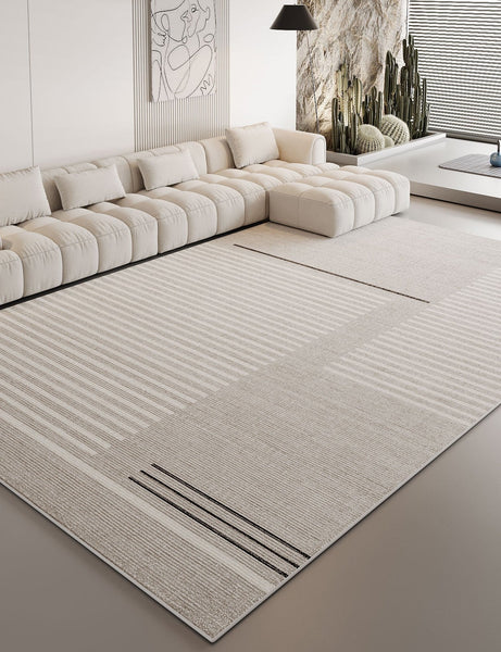 Washable Abstract Contemporary Area Rugs, Geometric Modern Rugs for Bedroom, Modern Rugs for Dining Room, Modern Area Rugs under Coffee Table-LargePaintingArt.com