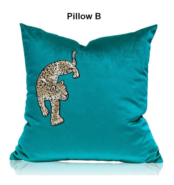 Decorative Pillows for Living Room, Modern Sofa Pillows, Cheetah Decorative Throw Pillows, Contemporary Throw Pillows-LargePaintingArt.com