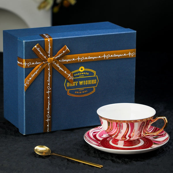 Elegant Porcelain Coffee Cups, British Royal Tea Cup and Saucer Set in Gift Box, Vintage Ceramic Tea Cup and Saucer Set, Porcelain Tea Cup and Saucer Set-LargePaintingArt.com