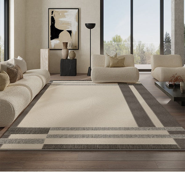 Geometric Contemporary Modern Rugs Next to Bed, Modern Carpets for Office, Abstract Area Rugs for Living Room, Modern Soft Rugs under Dining Room Table-LargePaintingArt.com