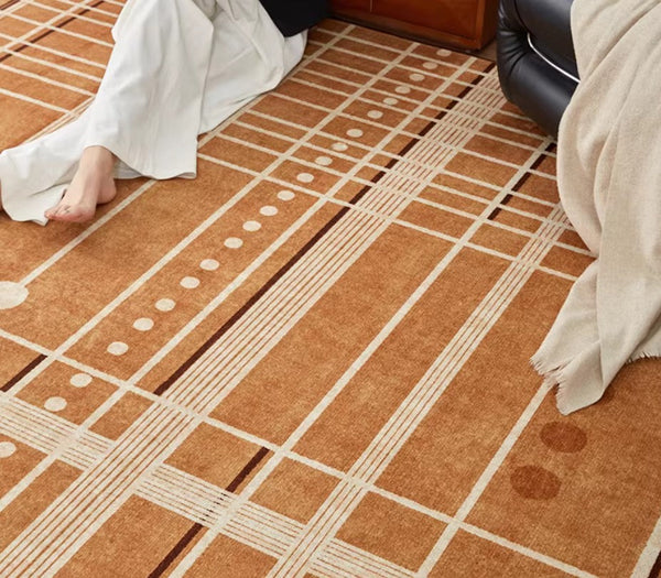 Large Contemporary Area Rugs for Dining Room, Modern Living Room Rug Ideas, Mid Century Modern Rugs for Bedroom-LargePaintingArt.com