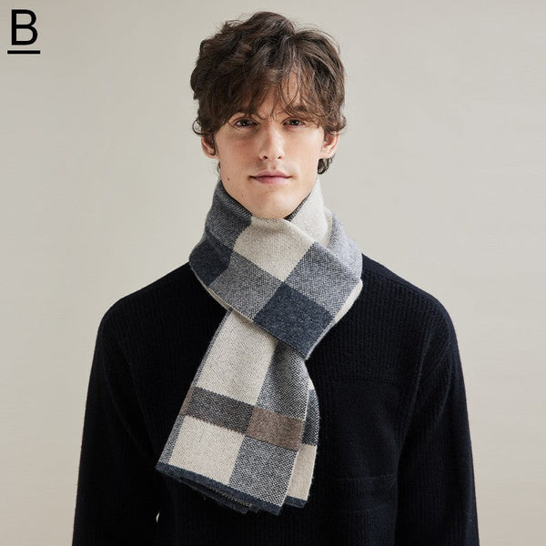 Thick Wool Scarf, Modern Fashion Scarf, Formal Men Scarf Styles, Casual Scarf Men, Men's Winter Scarf, Men's Wool Scarf Winter, Business Wool Scarf for Gentleman-LargePaintingArt.com