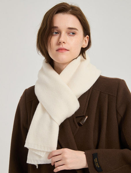 Modern Wool Scarf for Women, Cold Weather Scarves, Winter Cashmere Scarf, Casual Scarf for Women, Birthday Gift for Girl, White Soft Wool Scarf for Women