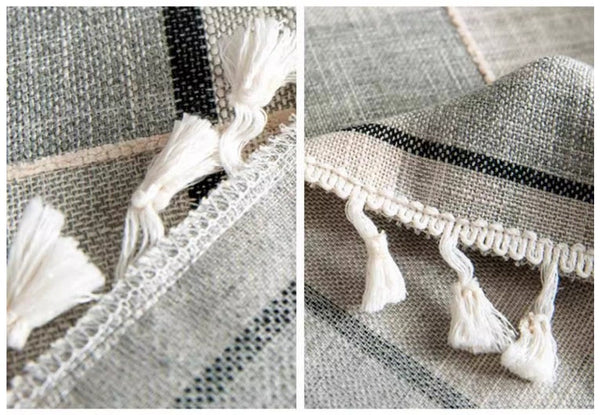 Rectangular Tablecloth for Oval Table, Cotton and Linen Tablecloths, Kitchen Rectangular Table Covers, Farmhouse Table Cloths for Dining Room-LargePaintingArt.com