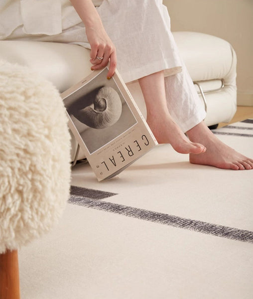 Geometric Contemporary Modern Rugs Next to Bed, Modern Carpets for Office, Abstract Area Rugs for Living Room, Modern Soft Rugs under Dining Room Table-LargePaintingArt.com