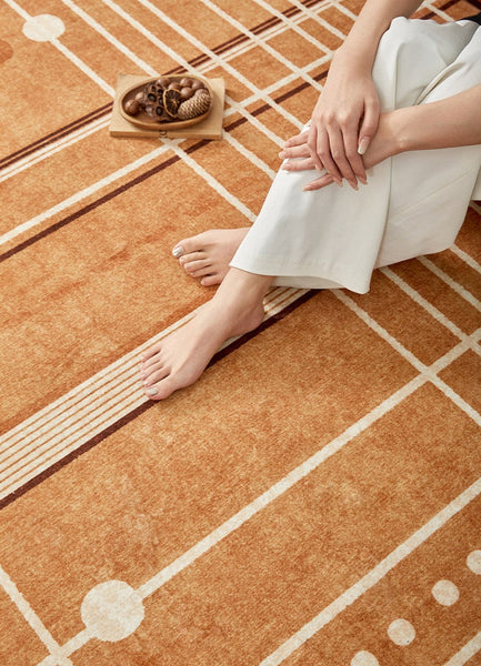 Large Contemporary Area Rugs for Dining Room, Modern Living Room Rug Ideas, Mid Century Modern Rugs for Bedroom-LargePaintingArt.com