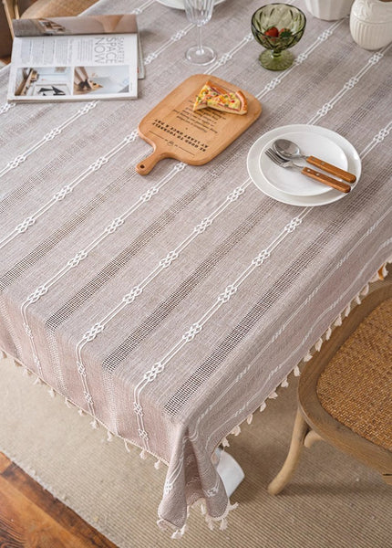Rectangular Table Cloth for Dining Room Table, Linen Square Tablecloth for Kitchen, Large Modern Table Covers for Sale-LargePaintingArt.com