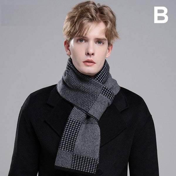 Men's Winter Scarf, Thick Wool Scarf for Men, Modern Casual Scarf Men, Business Wool Scarf for Gentleman, Formal Men Scarf Styles, Men's Wool Scarf Winter