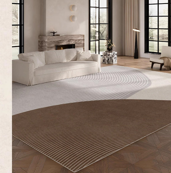 Abstract Modern Area Rugs for Bedroom, Contemporary Modern Rugs for Bedroom, Large Geometric Rugs for Living Room-LargePaintingArt.com