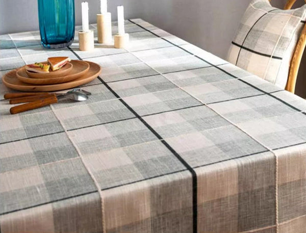 Rectangular Tablecloth for Oval Table, Cotton and Linen Tablecloths, Kitchen Rectangular Table Covers, Farmhouse Table Cloths for Dining Room-LargePaintingArt.com