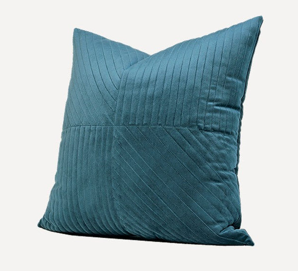 Large Decorative Throw Pillow for Couch, Blue Modern Sofa Pillows, Simple Modern Throw Pillows for Couch, Large Square Pillows-LargePaintingArt.com