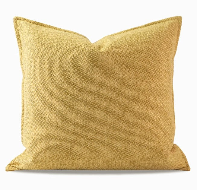 Large Yellow Square Modern Throw Pillows for Couch, Contemporary Modern Sofa Pillows, Simple Decorative Throw Pillows, Large Throw Pillow for Interior Design-LargePaintingArt.com