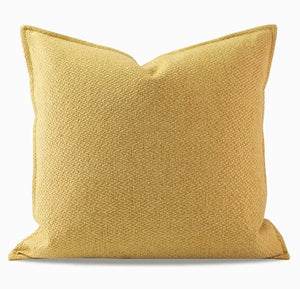 Large Yellow Square Modern Throw Pillows for Couch, Contemporary Modern Sofa Pillows, Simple Decorative Throw Pillows, Large Throw Pillow for Interior Design-LargePaintingArt.com