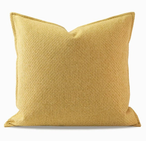Large Yellow Square Modern Throw Pillows for Couch, Contemporary Modern Sofa Pillows, Simple Decorative Throw Pillows, Large Throw Pillow for Interior Design-LargePaintingArt.com