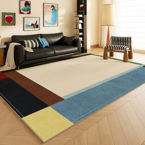 Modern Living Room Rug Ideas, Geometric Contemporary Area Rugs, Mid Century Modern Rugs, Colorful Modern Rugs for Bedroom-LargePaintingArt.com