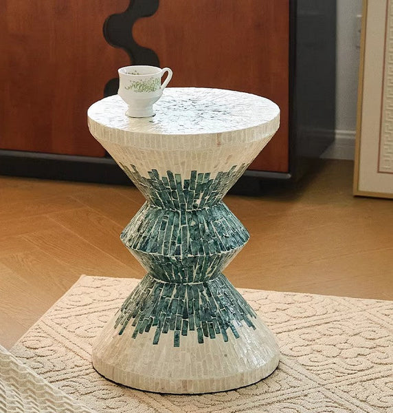 Bedside Small Side Table, Modern Side Table, Shell Small Sofa Side Table, Contemporary Bedside Table, Small End Table, Portable Casual Side Table, Creative Coffee Table, Contemporary Side Table-LargePaintingArt.com