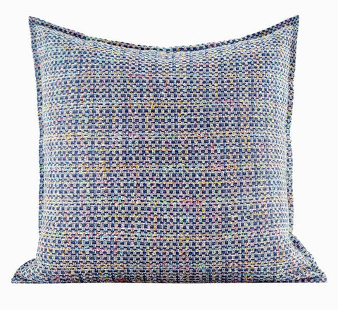 Modern Sofa Pillows, Large Abstract Blue Decorative Throw Pillows, Contemporary Square Modern Throw Pillows for Couch, Simple Throw Pillow for Interior Design-LargePaintingArt.com