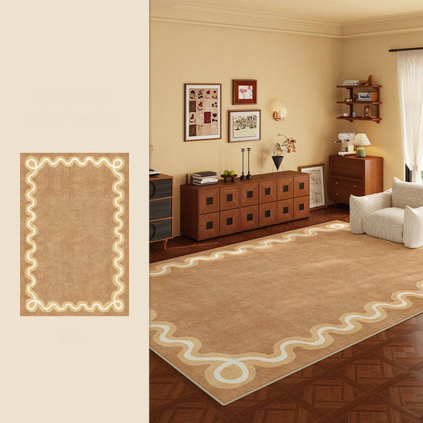 Dining Room Geometric Modern Rugs, Large Modern Rugs for Living Room, Bedroom Modern Rugs, Cream Color Contemporary Modern Rugs-LargePaintingArt.com