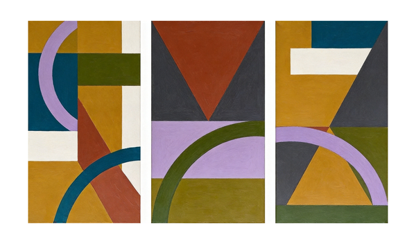 Geometric Abstract Paintings, Modern Paintings for Living Room, Multi Panel Canvas Art, Large Group Paintings-LargePaintingArt.com