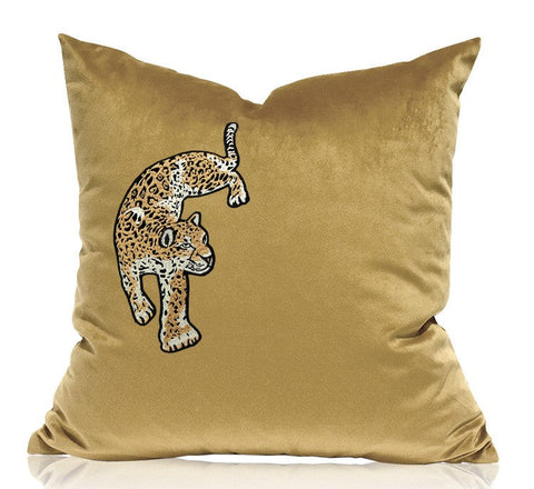 Contemporary Throw Pillows, Cheetah Decorative Cushion, Modern Sofa Pillows, Decorative Pillows for Living Room-LargePaintingArt.com