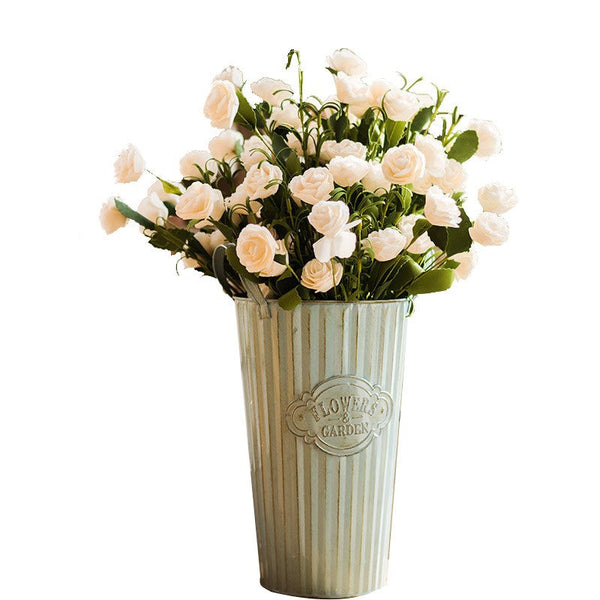 Flower Arrangement Ideas for Living Room, White Camellia Flowers, Modern Artificial Flowers for Home Decoration, Simple Artificial Floral for Bedroom-LargePaintingArt.com