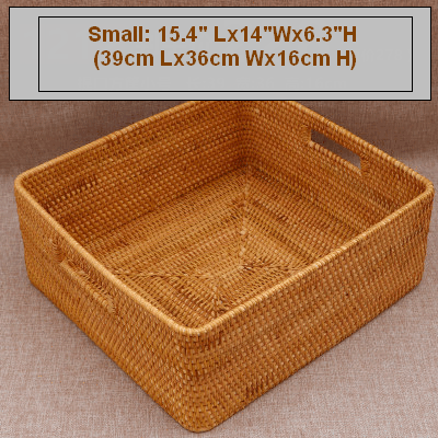 Rectangular Storage Basket for Shelves, Rattan Storage Basket for Kitchen, Storage Baskets for Bathroom, Woven Storage Baskets for Clothes-LargePaintingArt.com