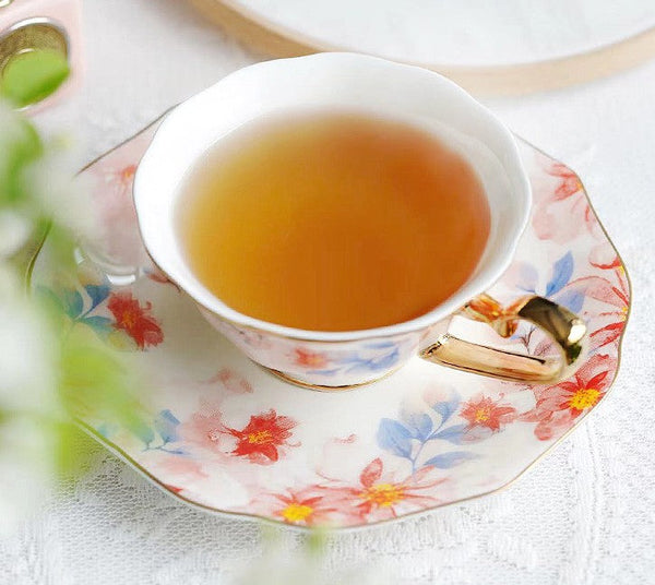 Flower Bone China Porcelain Tea Cup Set, Unique Tea Cup and Saucer in Gift Box,British Royal Ceramic Cups for Afternoon Tea, Elegant Ceramic Coffee Cups-LargePaintingArt.com