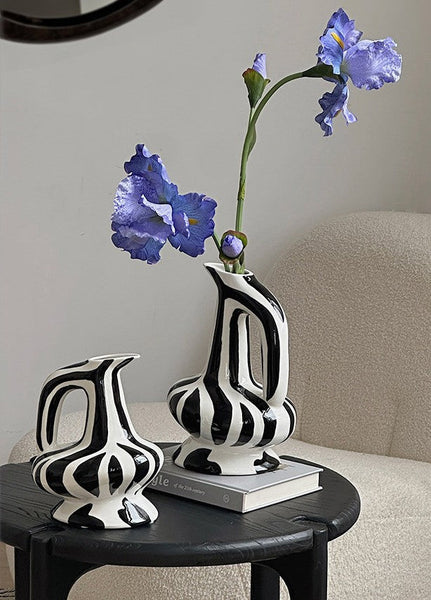 Porcelain Bud Vases, Handmade Water Holding Flower Vases, Modern Ceramic Flower Vases, Small Flower Vases on Table-LargePaintingArt.com