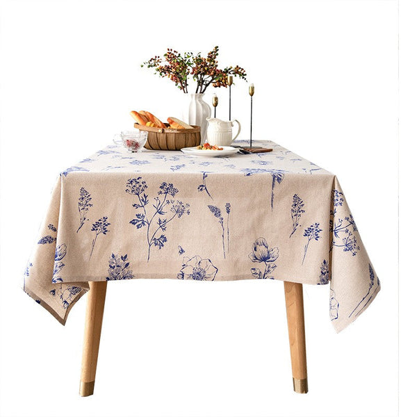 Dining Room Flower Table Cloths, Large Rectangular Table Covers for Kitchen, Farmhouse Table Cloth, Wedding Tablecloth, Square Tablecloth for Oval Table-LargePaintingArt.com