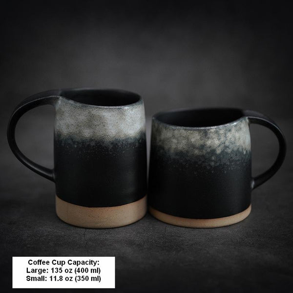Large Pottery Coffee Cup, Handmade Coffee Cup, Ceramic Coffee Mug, Latte Coffee Cup, Large Tea Cup-LargePaintingArt.com