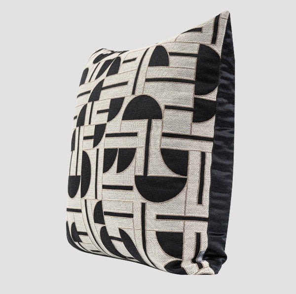 Geomeric Contemporary Pillows, Abstract Decorative Throw Pillows, Square Modern Throw Pillows for Couch, Large Simple Throw Pillow for Interior Design-LargePaintingArt.com