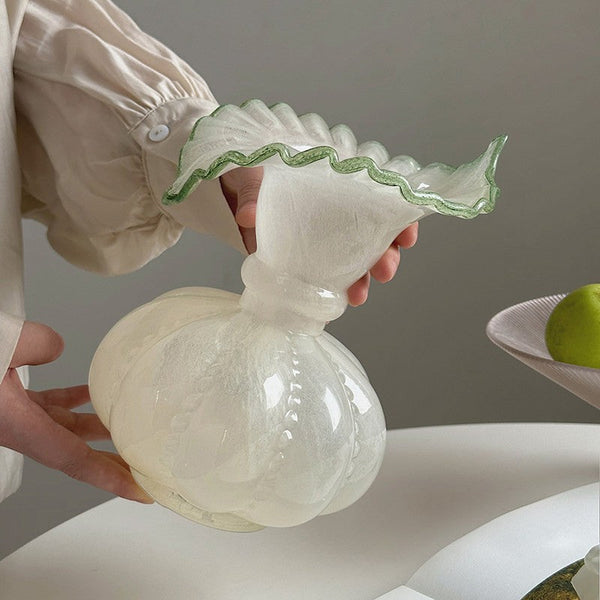 Modern Glass Flower Vases, Handmade Glass Bud Vases, Water Holding Flower Vases, Flower Vases on Table, Small Flower Vase-LargePaintingArt.com