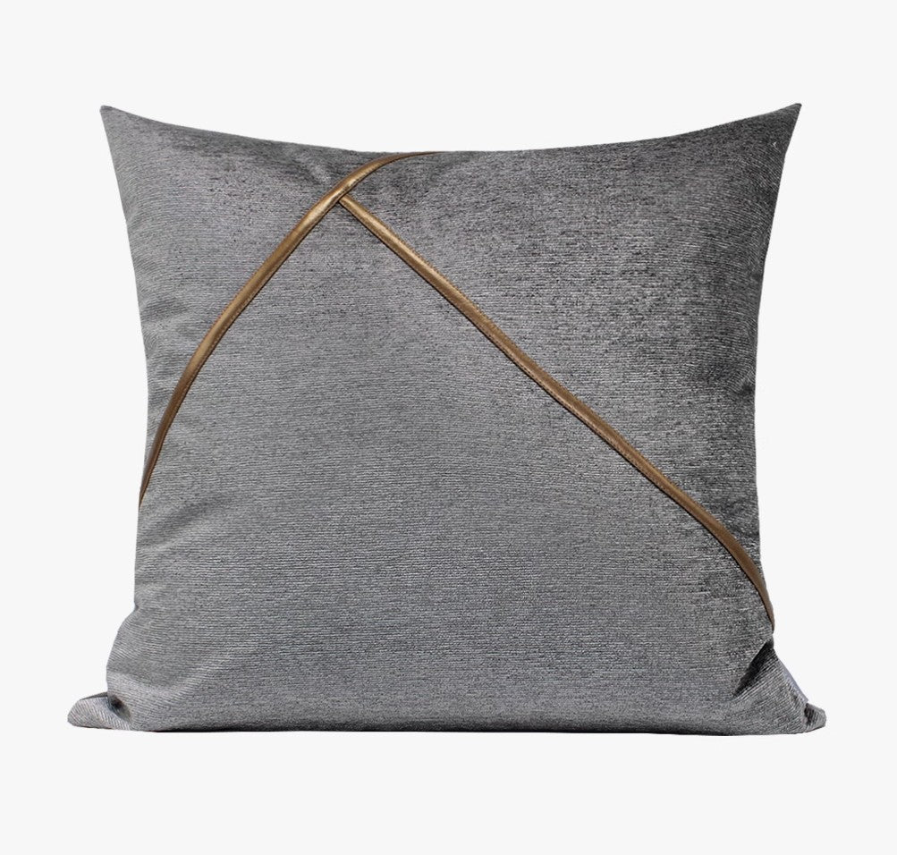Modern Sofa Throw Pillows, Light Grey Abstract Contemporary Throw Pillow for Living Room, Large Decorative Throw Pillows for Couch-LargePaintingArt.com