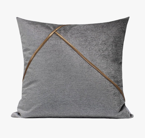 Modern Sofa Throw Pillows, Light Grey Abstract Contemporary Throw Pillow for Living Room, Large Decorative Throw Pillows for Couch-LargePaintingArt.com